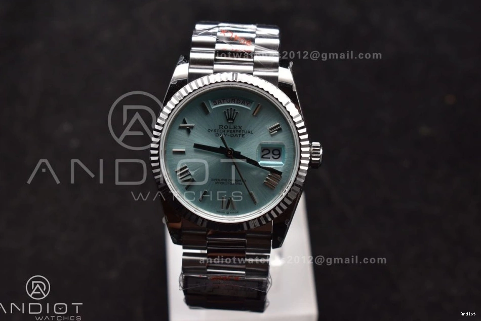 Light Steel vr3255 (Gain SS V5 Best 685 DayDate QF Bracelet Dial President Blue Roman 36 Edition Weight) 904L SunProtective on 0705